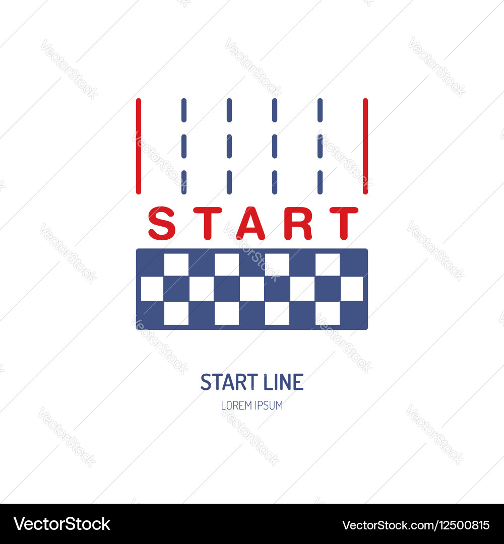 Start line linear icon speed automobile vector image