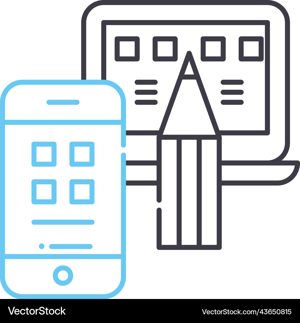 Ui ux design line icon outline symbol Ui ux design line icon outline symbol vector image