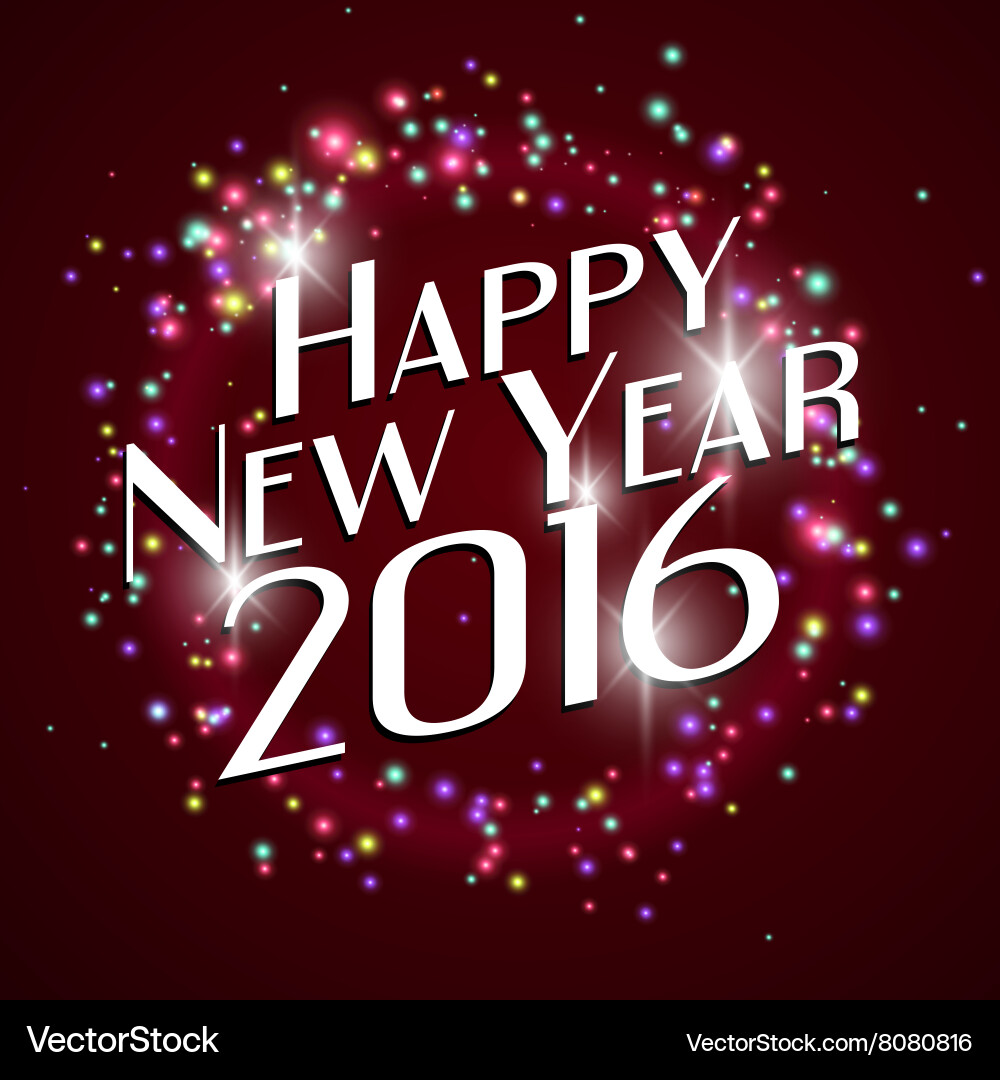 2016 font design colorful spot background Vector Image