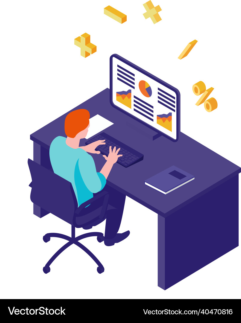 Accounting on computer composition Accounting on computer composition vector image