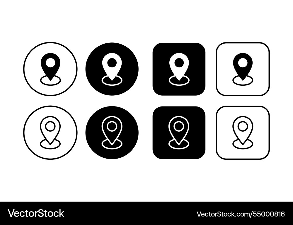 Address icons set collection of map symbols place Address icons set collection of map symbols place vector image