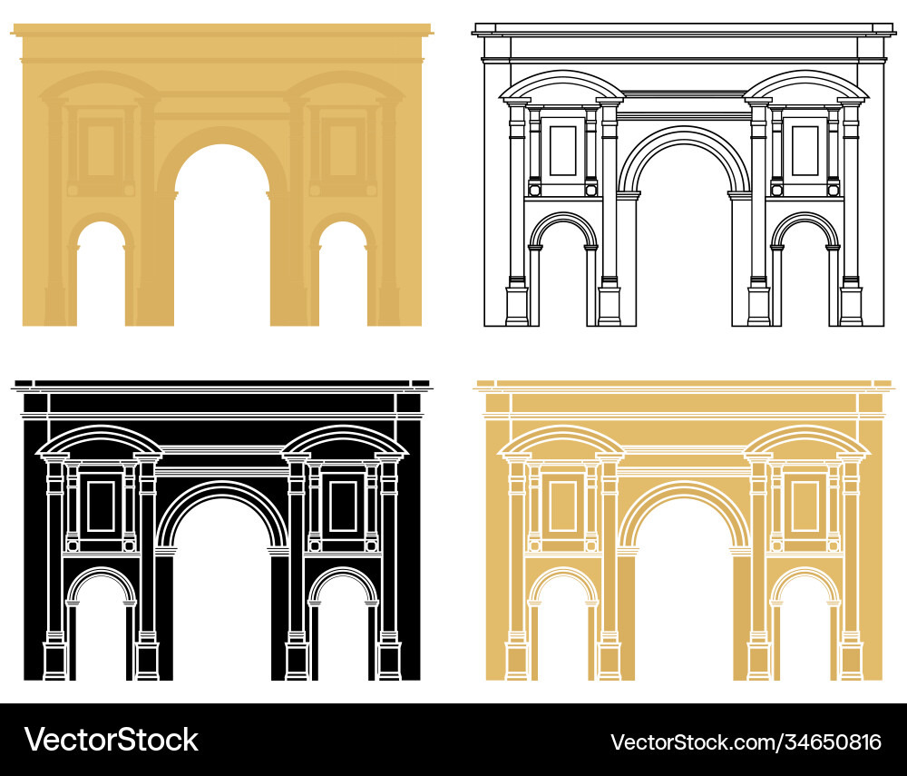 Arch trajan in timgad algeria Arch trajan in timgad algeria vector image