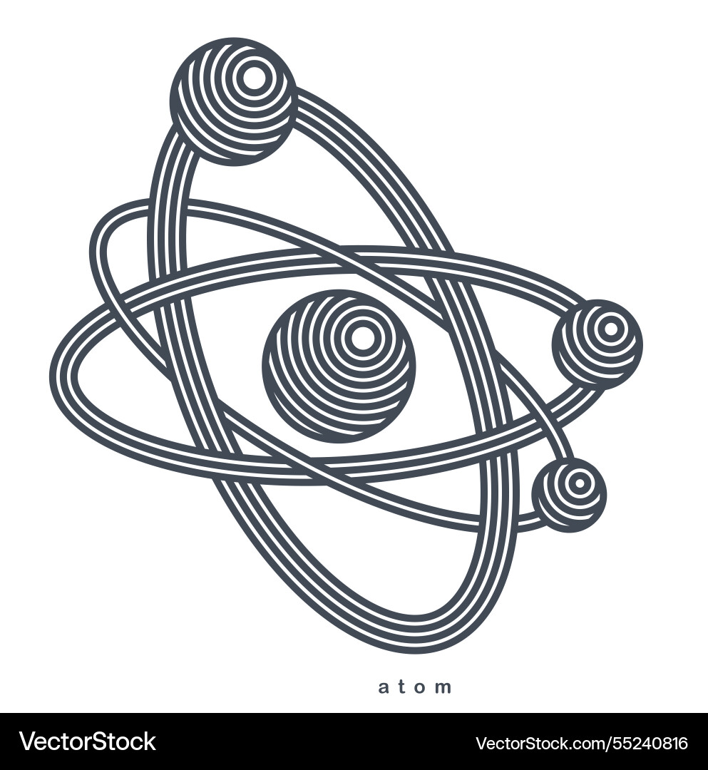 Atom symbol in modern linear style isolated Atom symbol in modern linear style isolated vector image