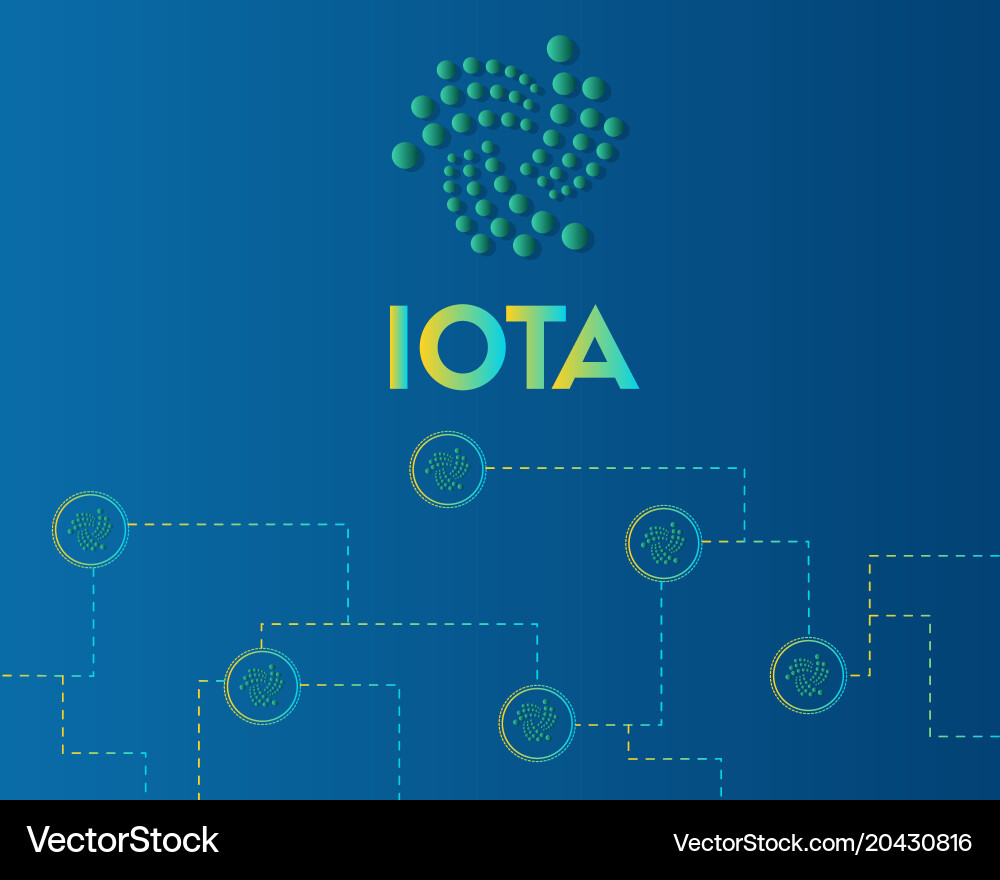 Cryptocurrency iota blockchain background style vector image