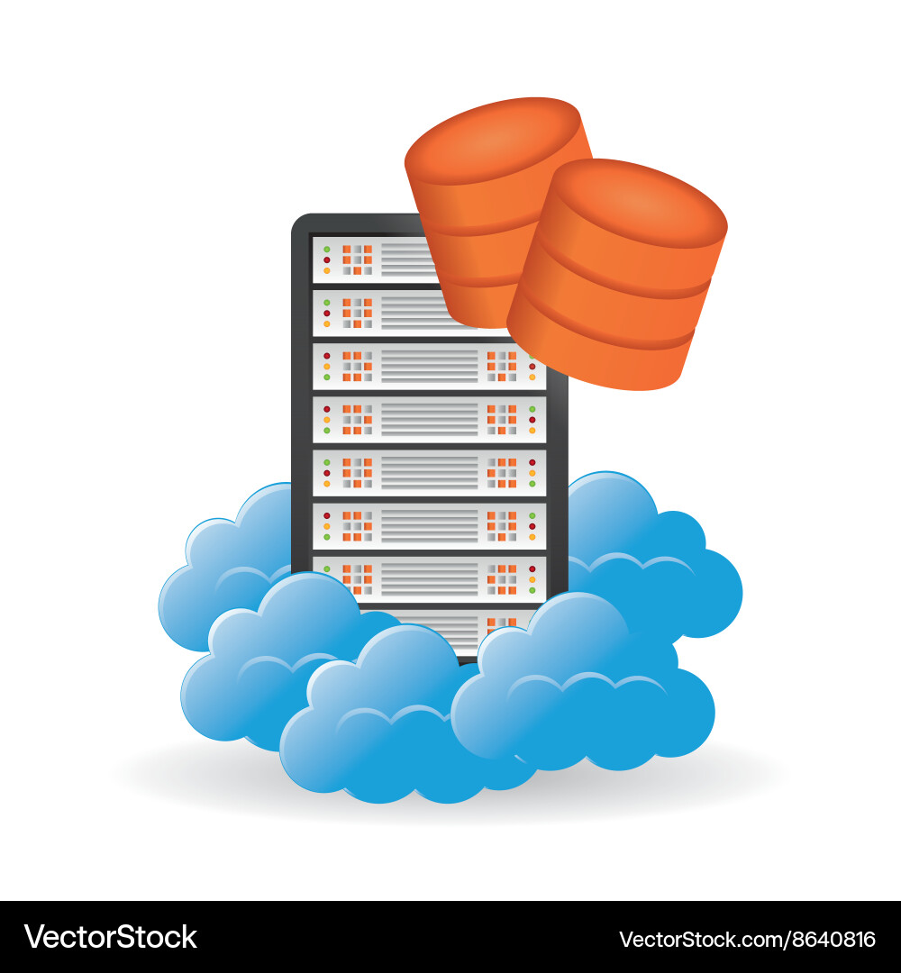 Data center cloud computing technology concept vector image