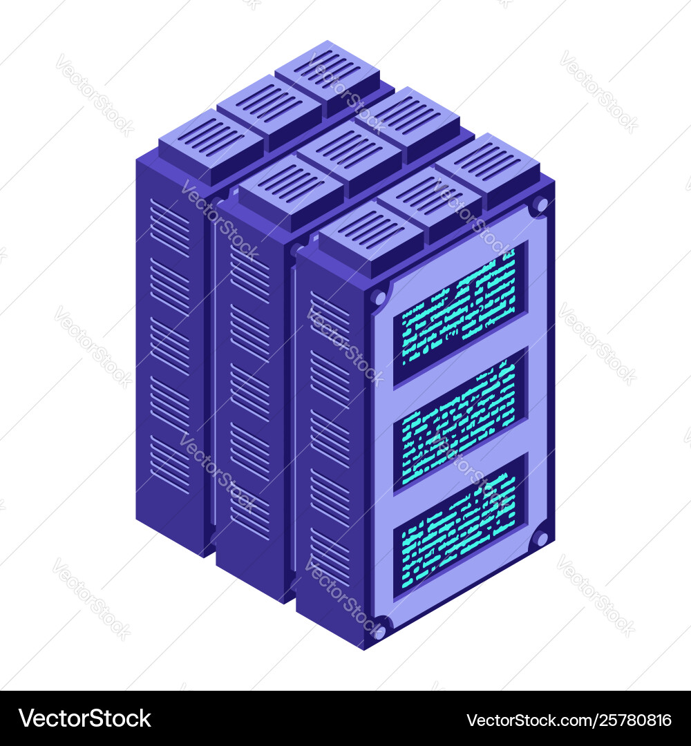 Data Center Server Isometric View vector image