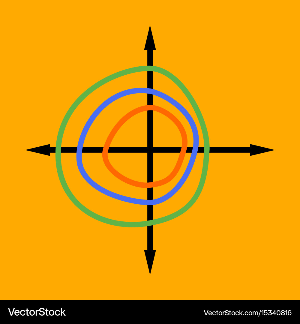 Flat icon on stylish background chart thin circles vector image