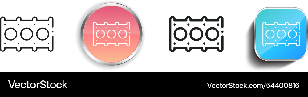 Gasket icon thin linear regular and button style vector image