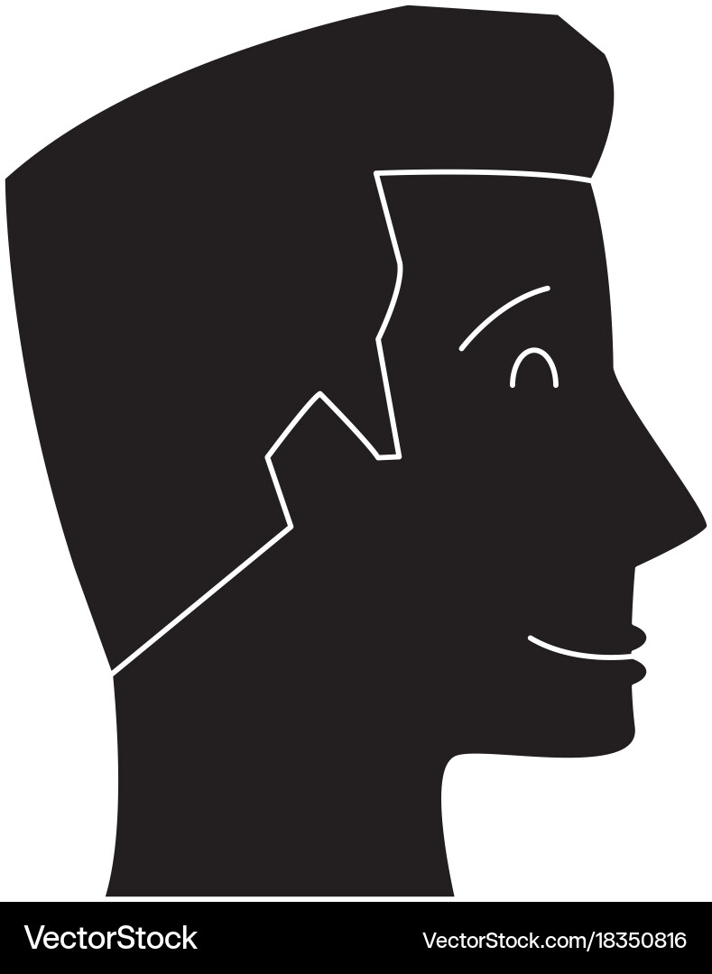 Human head silhouette Royalty Free Vector Image