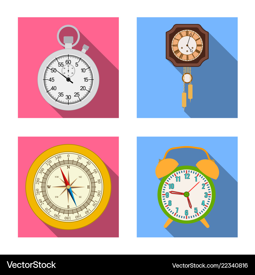 Isolated object of clock and time sign set Isolated object of clock and time sign set vector image
