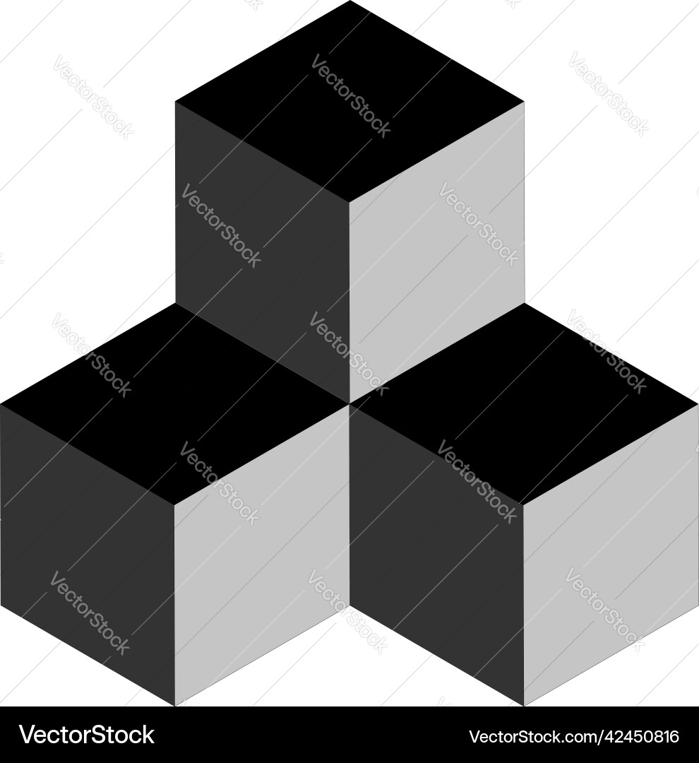 Isometric cube element icon cubist abstract 3d Vector Image