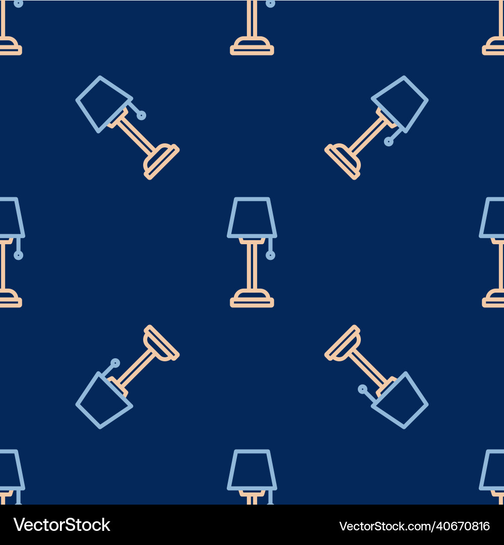 Line floor lamp icon isolated seamless pattern Line floor lamp icon isolated seamless pattern vector image