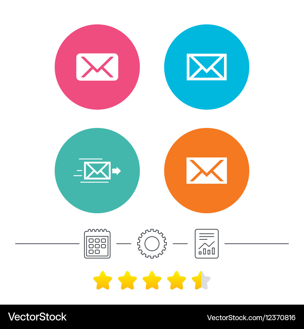 Mail envelope icons message symbols Vector Image