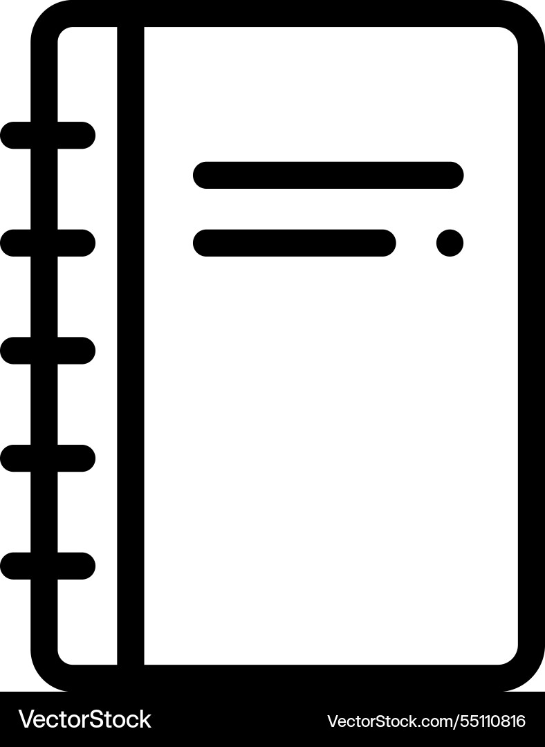 Notebook-Symbol dünne lineare Design isoliert Notebook-Symbol dünne lineare Design isoliert vektorbild