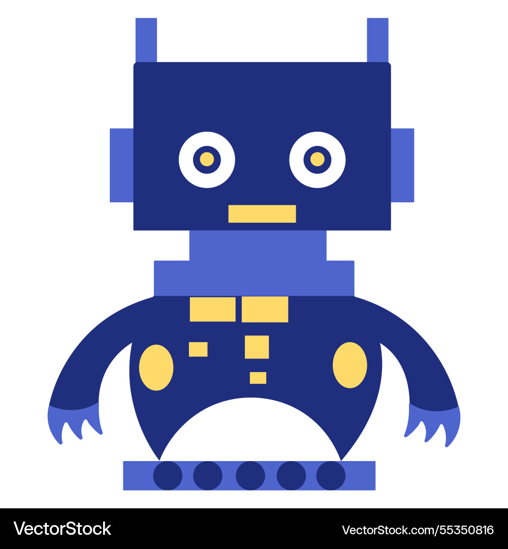 Robot in flat style isolated vector image