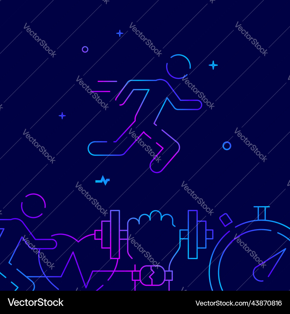 Running man gradient line icon Running man gradient line icon vector image