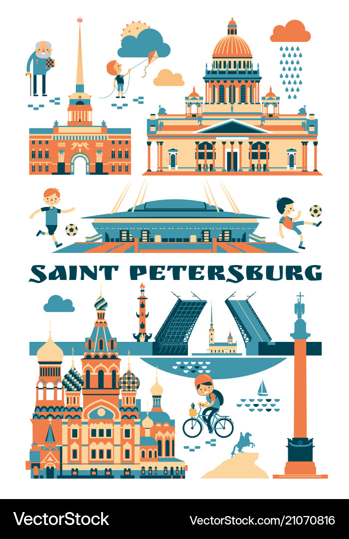 Saint-petersburg russland Saint-petersburg russland vektorbild