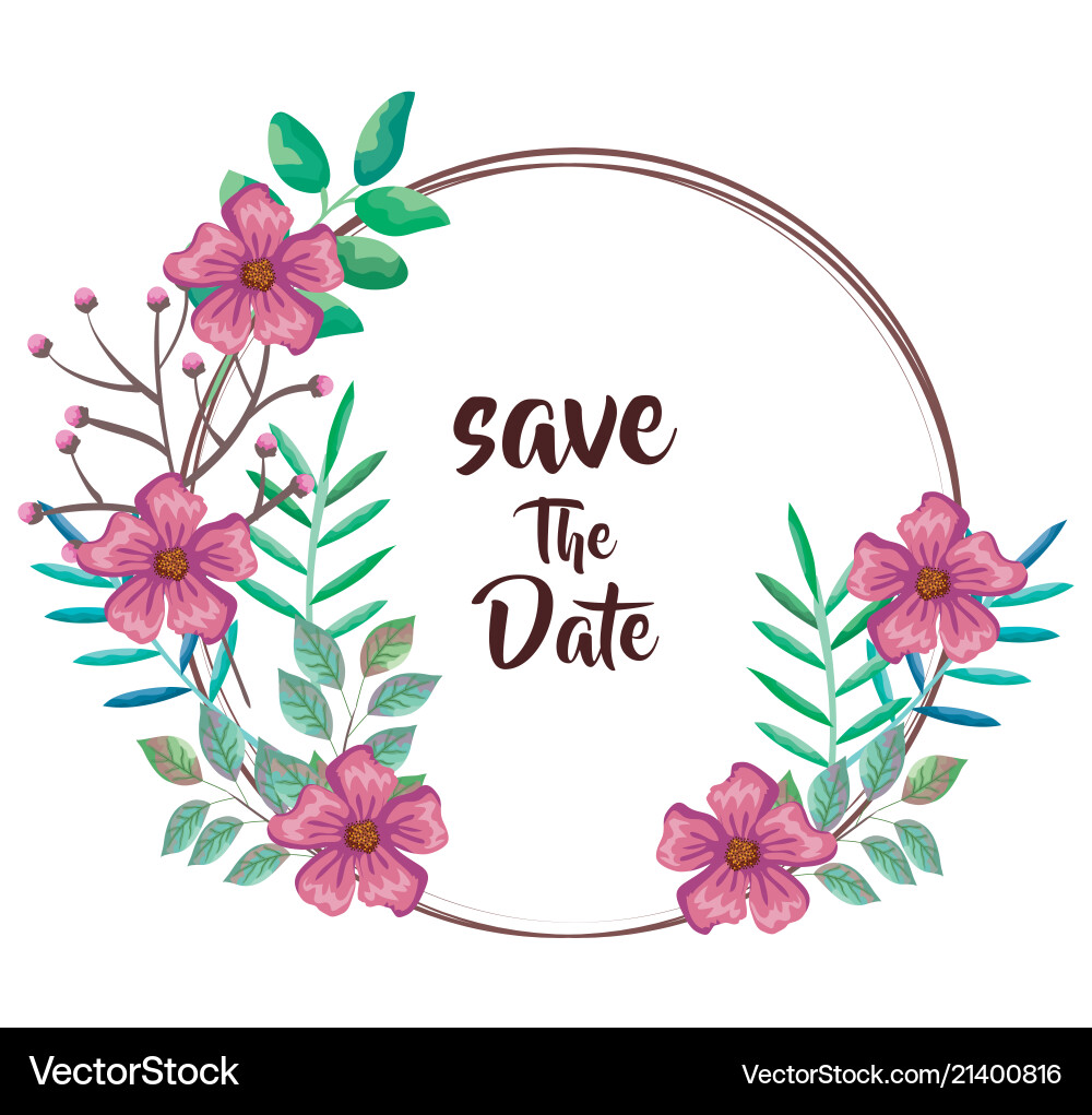Save the date circular frame Save the date circular frame vector image