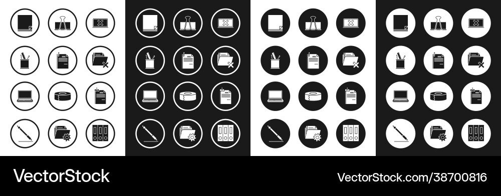 Set laptop and cross mark on screen file document Set laptop and cross mark on screen file document vector image