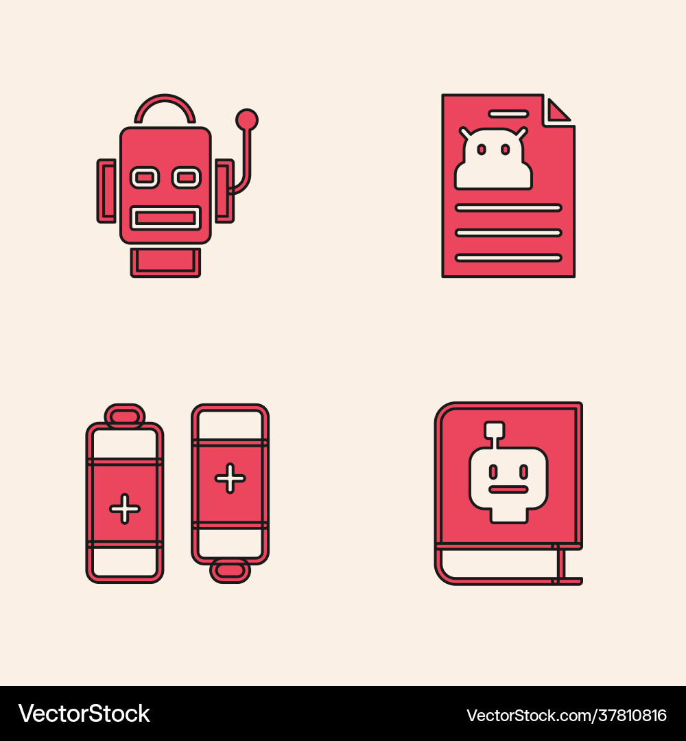 Set user manual robot technical specification Vector Image