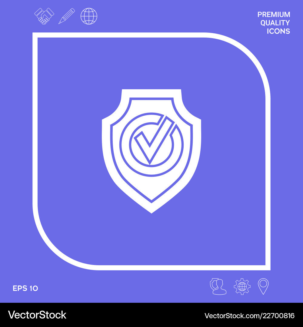 Shield with check mark icon graphic elements Vector Image
