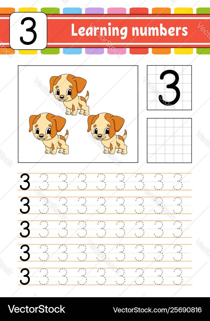 Trace and write handwriting practice learning Trace and write handwriting practice learning vector image