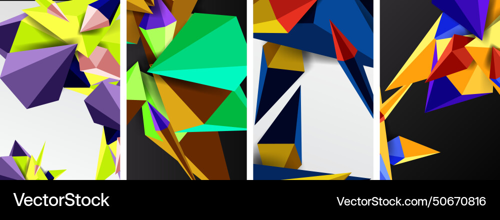 Triangle abstract concepts poster set Triangle abstract concepts poster set vector image