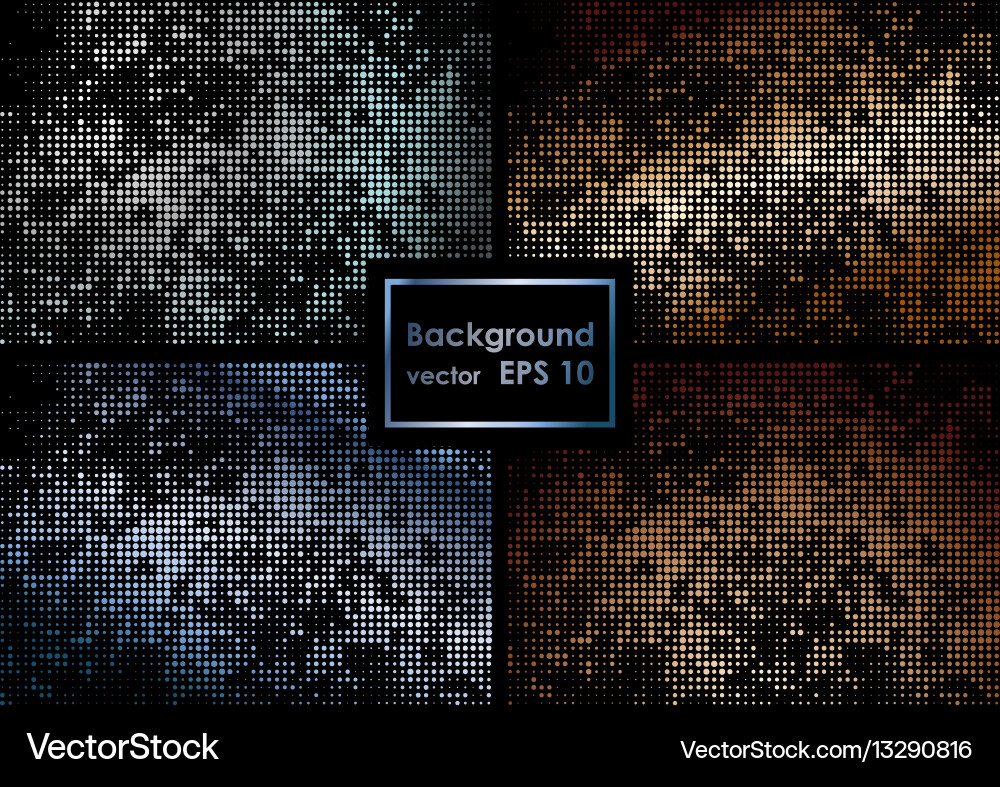 With four halftone patterns vector image