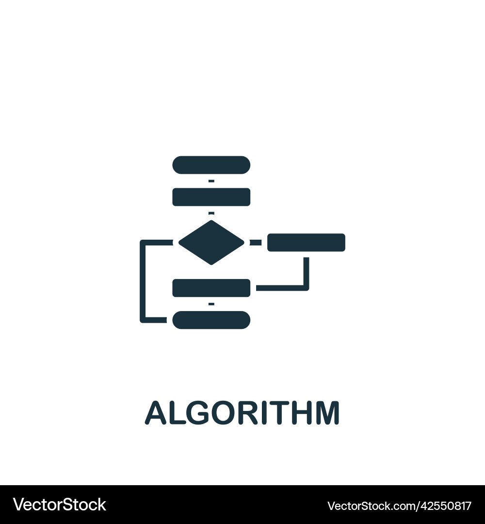 Algorithm icon monochrome simple psychology Algorithm icon monochrome simple psychology Vector Image