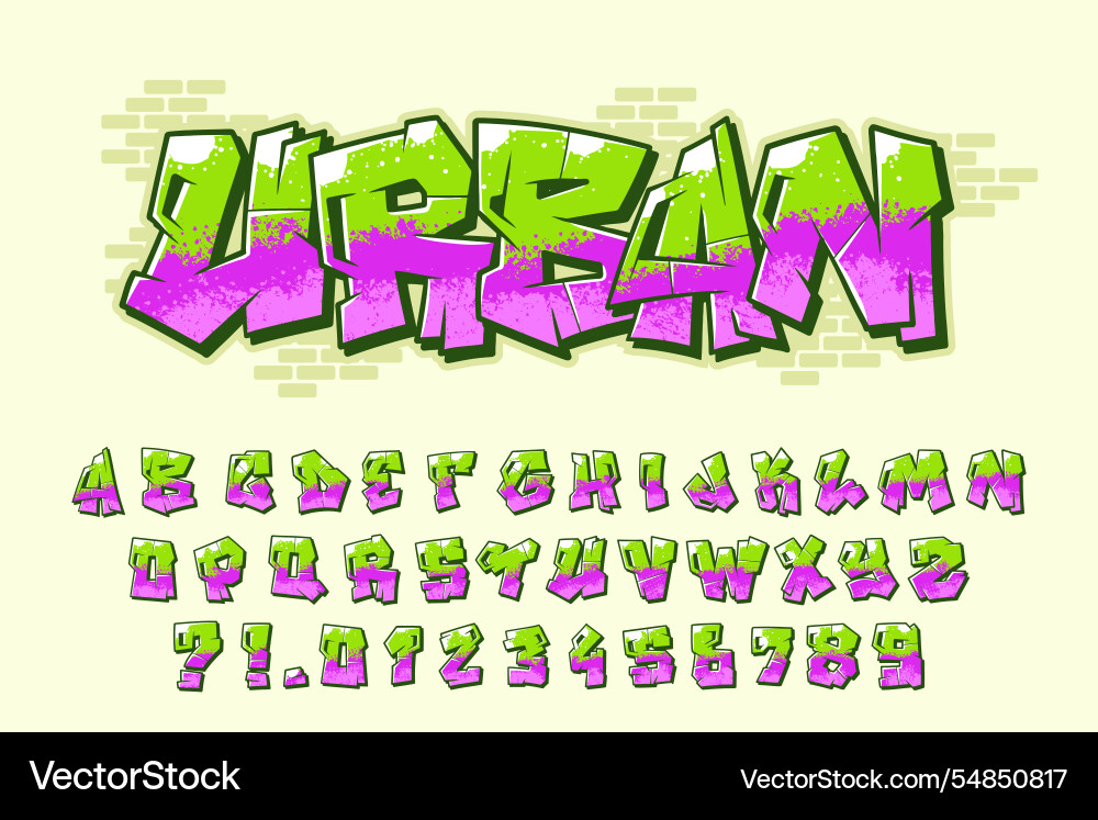Span Stadt In Katalonien 6 Buchstaben Alphabet Straße Stadt Graffiti Buchstaben Vektorbild