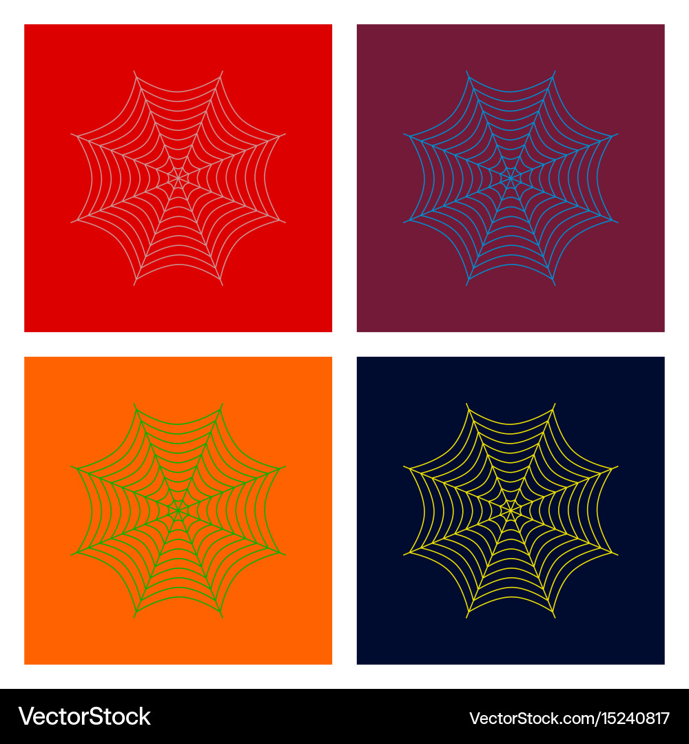 Assembly flat spider web vector image