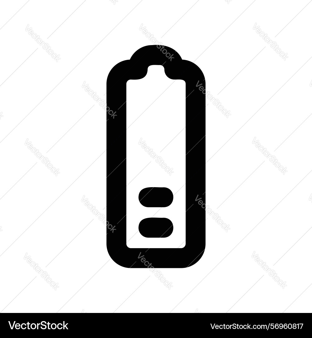 Battery level indicator icon displaying two Battery level indicator icon displaying two Vector Image
