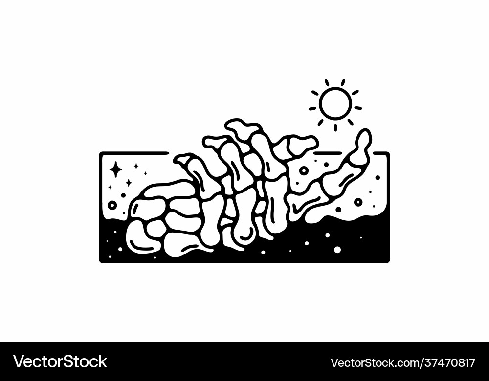 Black line art one human skeleton hand holding Black line art one human skeleton hand holding vector image