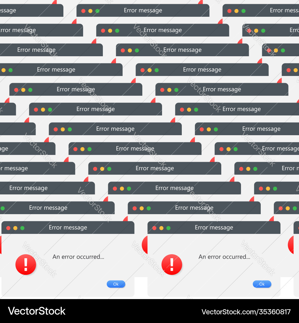 Classic window alert dialog box system error Classic window alert dialog box system error vector image