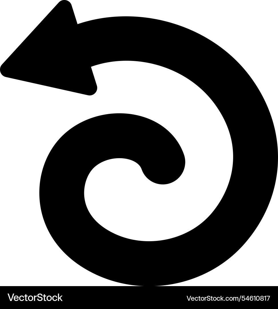Counterclockwise rotating arrow creating a black Counterclockwise rotating arrow creating a black Vector Image