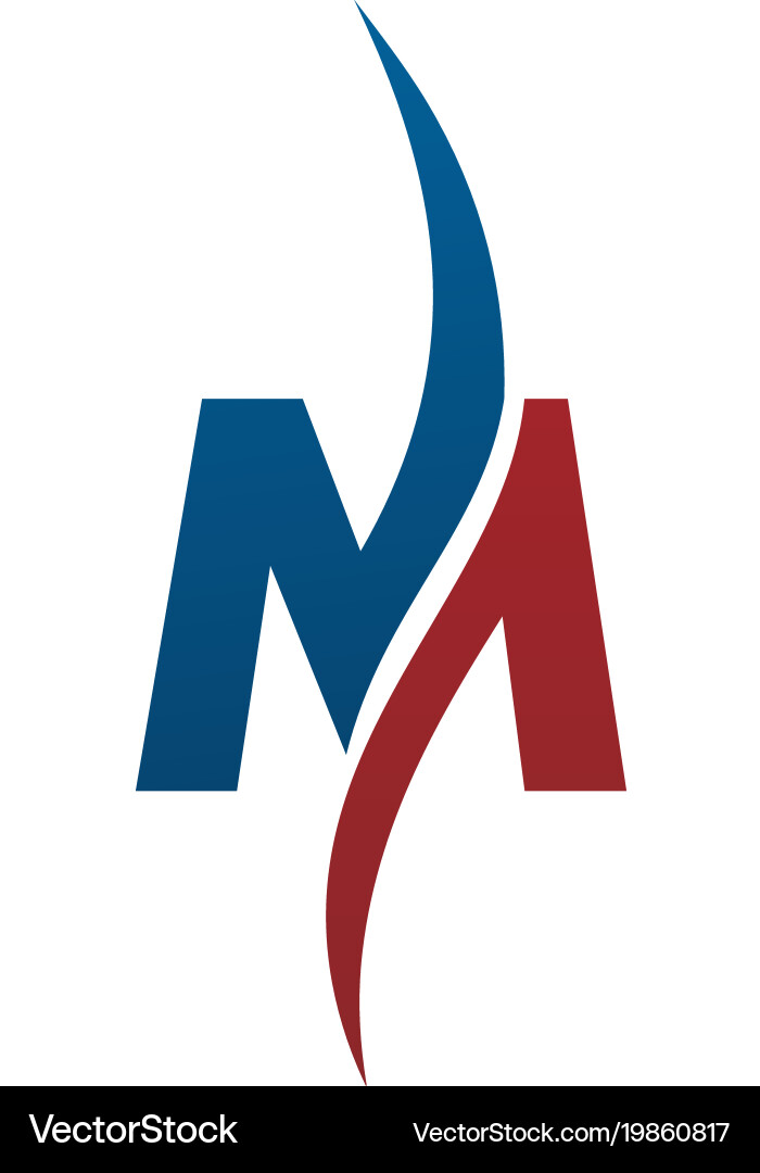 Elegant M Swoosh Vector Image