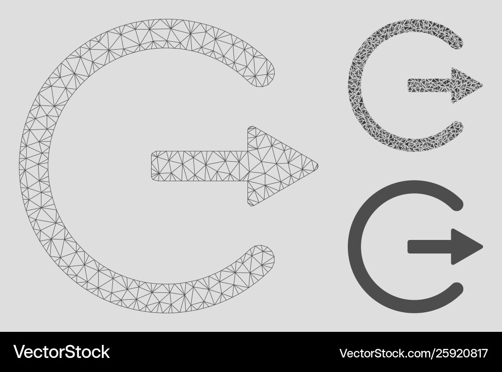 Exit mesh wire frame model and triangle vector image