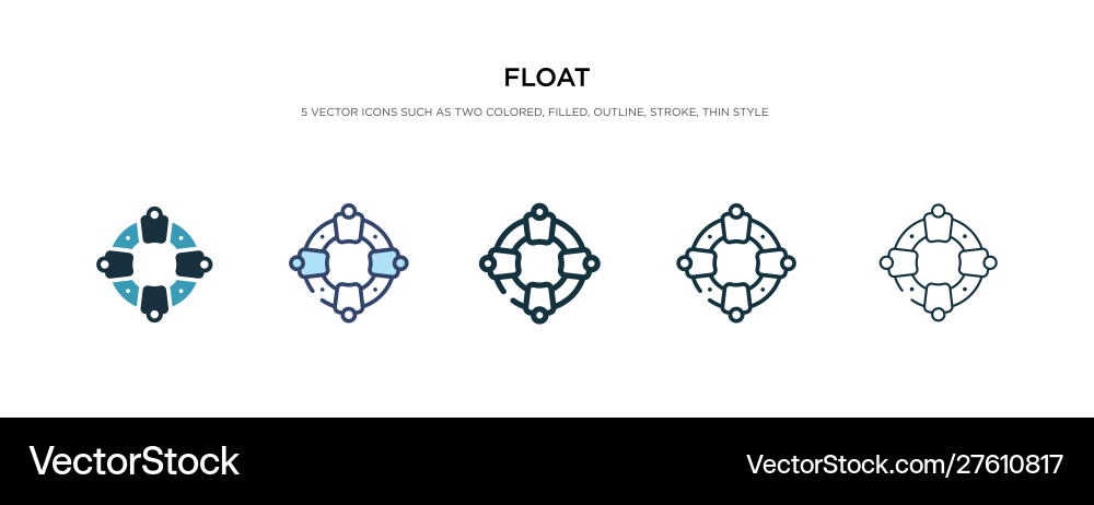 Float icon in different style two colored vector image