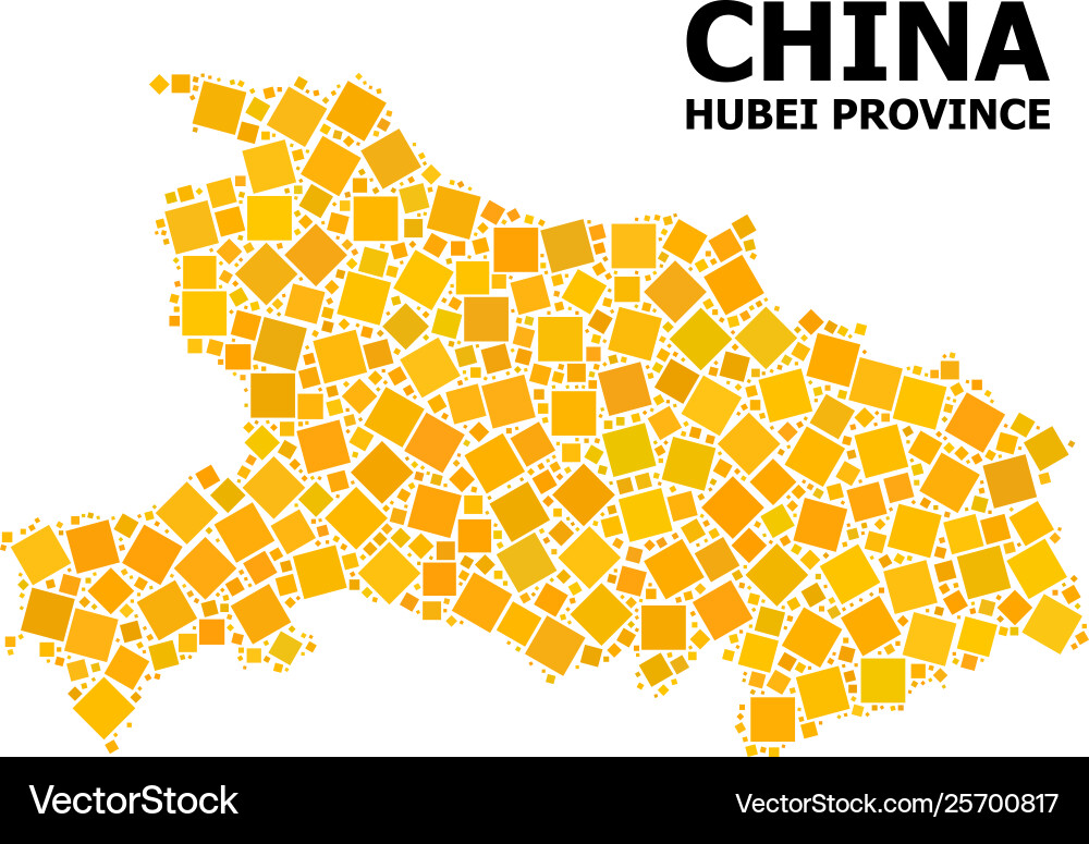 Golden rotated square pattern map hubei vector image