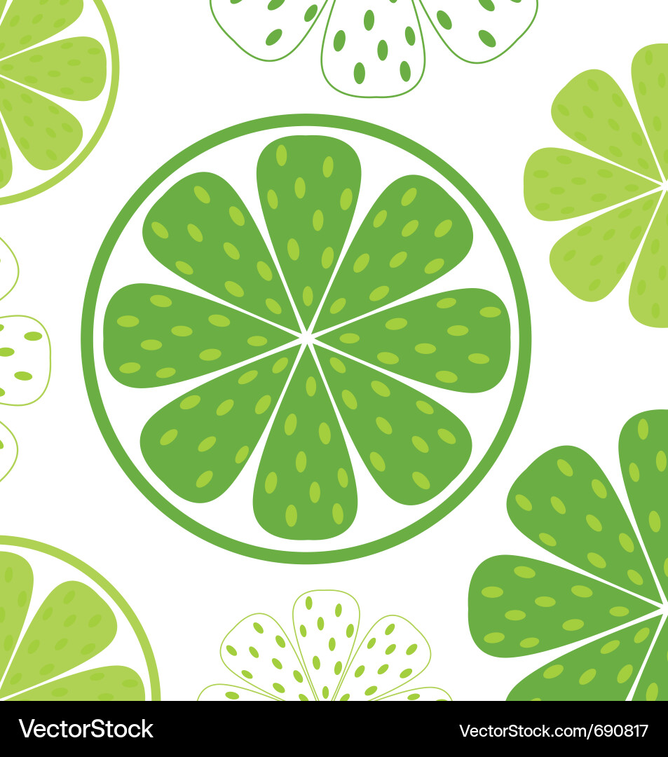 Lime Slice Pattern vector image