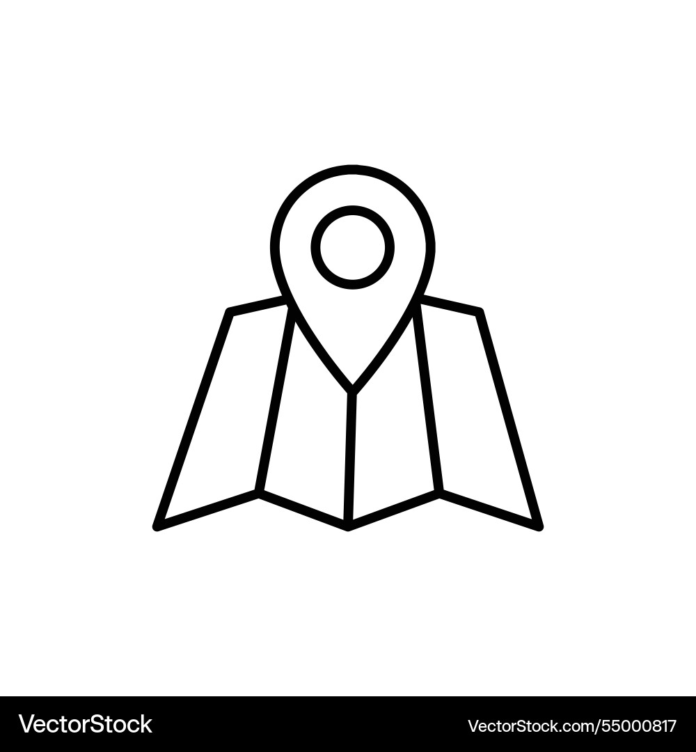 Location icon with map address symbol editable Location icon with map address symbol editable vector image