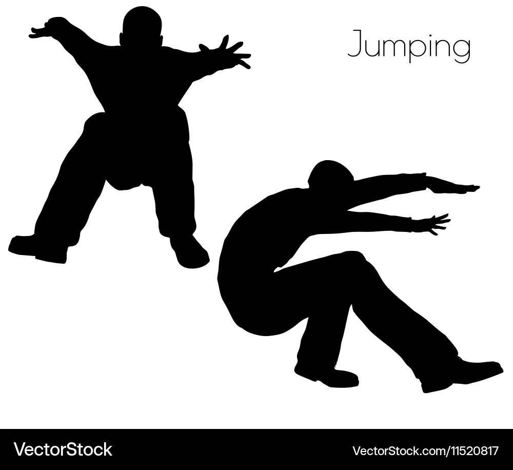 Man in jumping action pose vector image