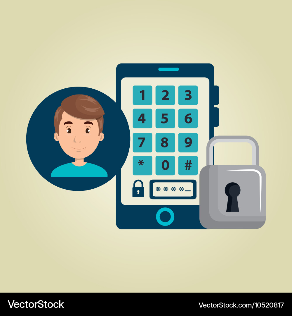 Man smartphone password Vector Image