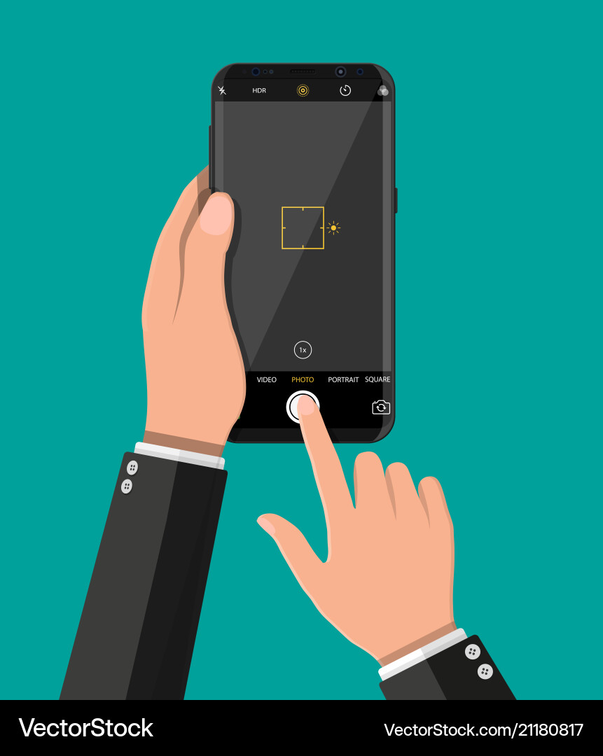 Modern smartphone with camera application Modern smartphone with camera application vector image