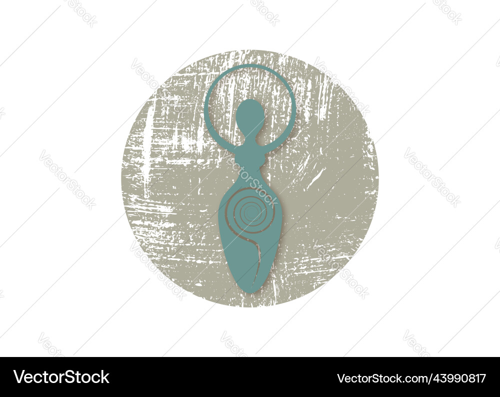Retro vintage wiccan woman logo spiral goddess Retro vintage wiccan woman logo spiral goddess vector image