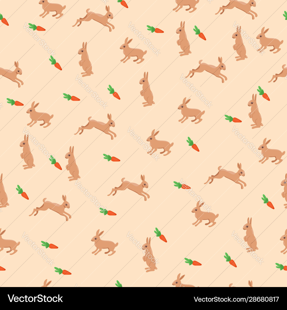 Seamless pattern with rabbits and carrots Seamless pattern with rabbits and carrots vector image