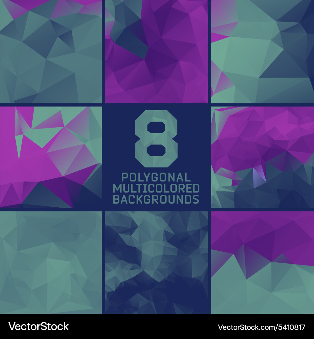 Set of abstract polygonal background vector image