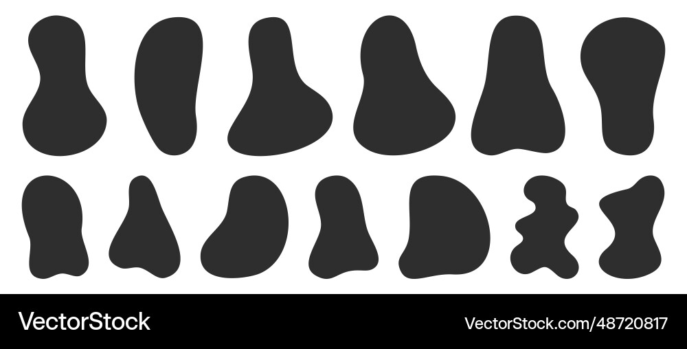 Set of different abstract amoeba rounded shapes Set of different abstract amoeba rounded shapes vector image