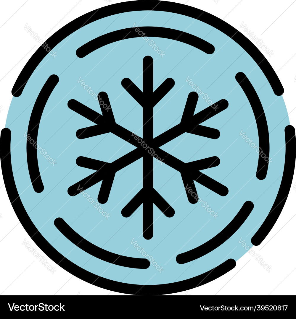 Snowflake in a circle icon color outline Vector Image