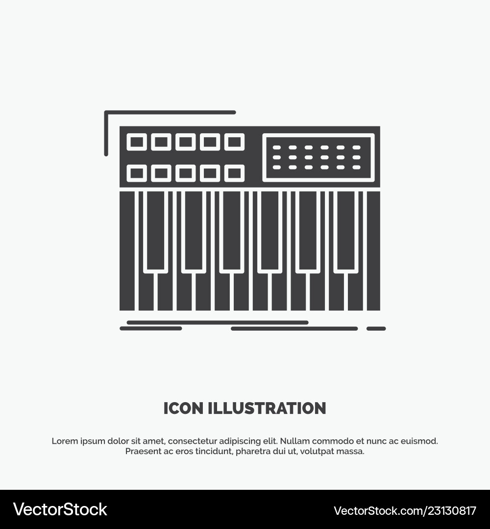 Synth keyboard midi synthesiser synthesizer icon vector image
